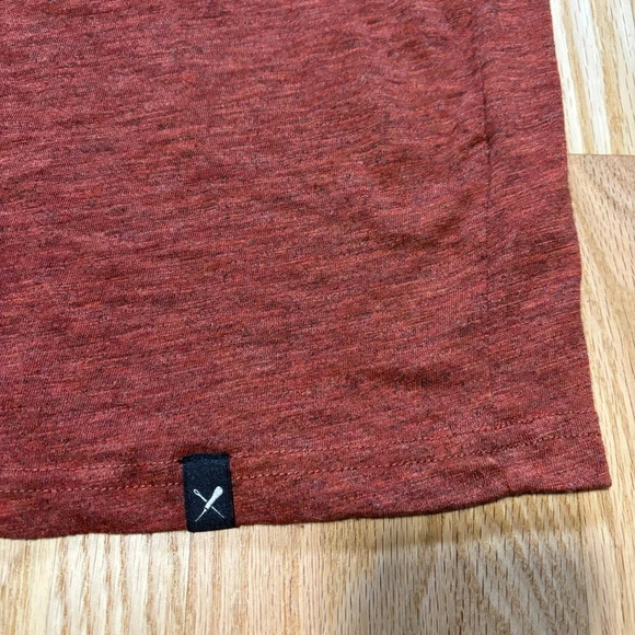 Denver Hayes | Burnt Orange Modern Fit Short  Sleeved High V-Neck 2 Button Shirt - Picture 3 of 7